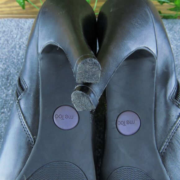 Me Too Lawn Women Ankle Boots Black Leather Zip Size 9.5 Medium - Picture 8 of 9